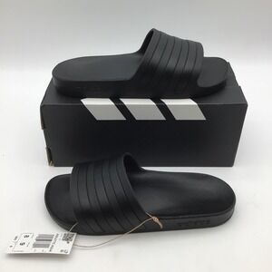 Adidas Adilette Aqua Slides Mens Size 8 Core Black Slide Sandals F35550 NEW